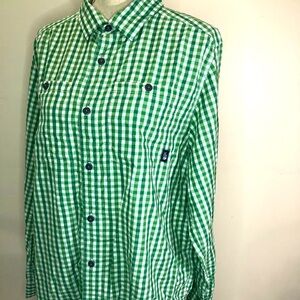 North Face Green Plaid Mens Large Shirt Breathable